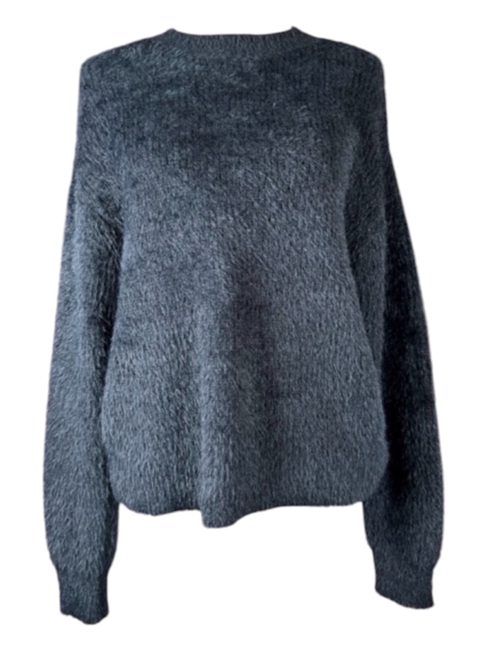 AND NOW THIS Long Sleeve Crew Neck Sweater in Deep Black, Very Soft, Size 0X.